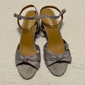Silver strappy pump sandals